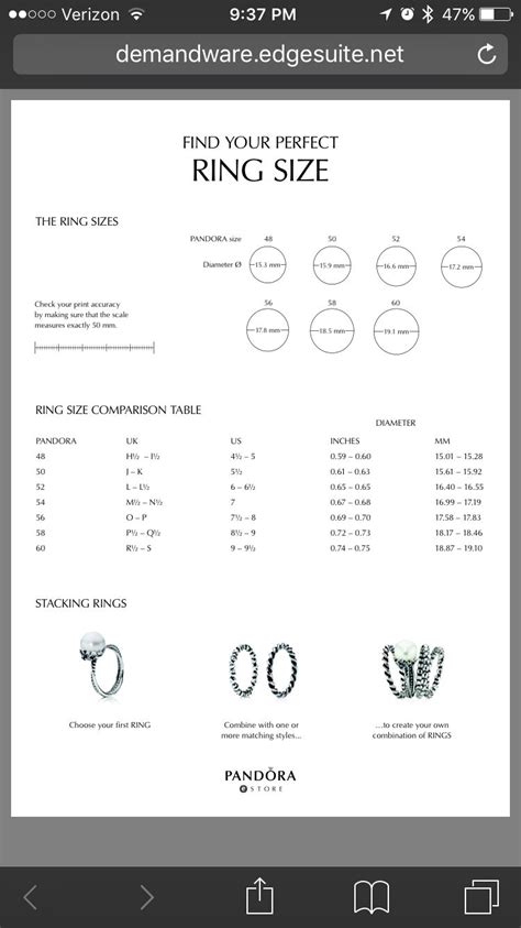 pandora ring size chart uk|pandora size 52 in letters.